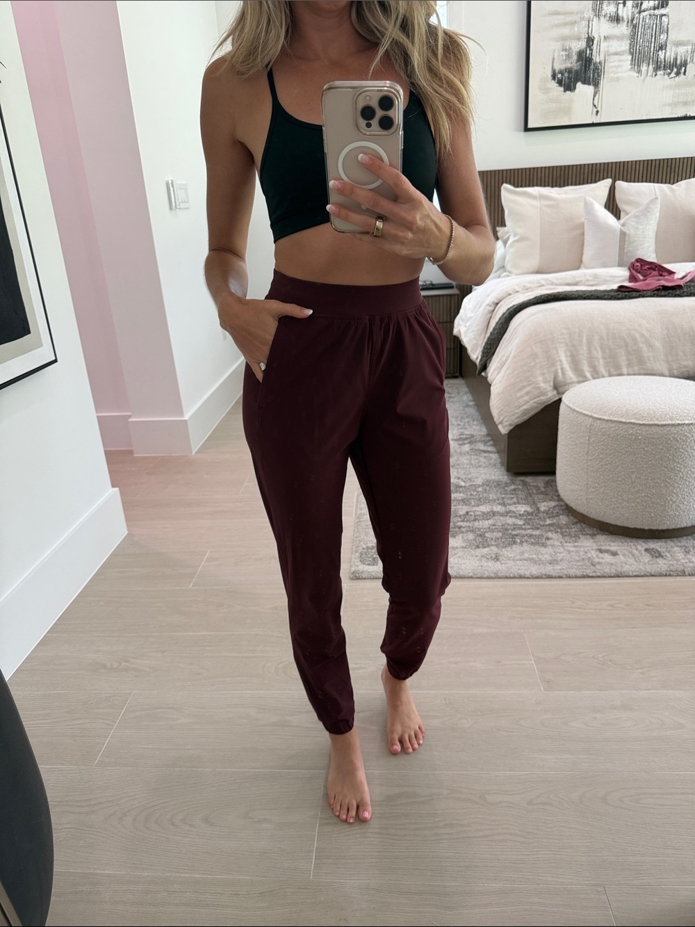 lululemon athletica Burgundy High-Rise Track Joggers